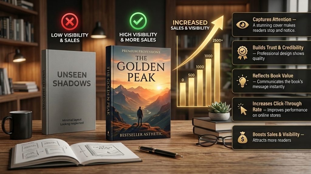Professional book cover design services increasing sales and reader trust online